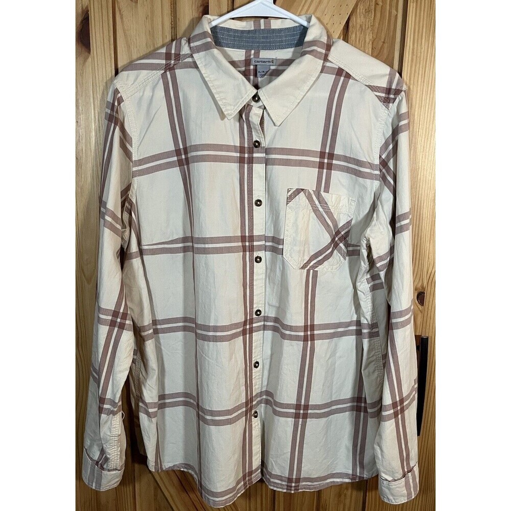 Carhartt Women’s XL (16-18) Plaid Loose Fit Lightweight Button Down Shirt